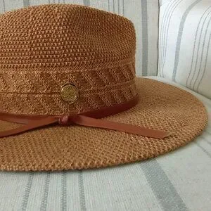 NWT Vince Camuto Gray Silver Metallic glitter sparkle woven poly Fedora Hat OS Vince Camuto | Accessories | Vince Camuto Woven 0polyester  main image 2